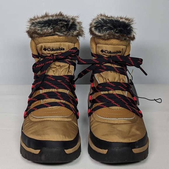 NEW Columbia Womens Keetley Leather Shorty Winter Boots Sz 5 elk/tan - Picture 2 of 3